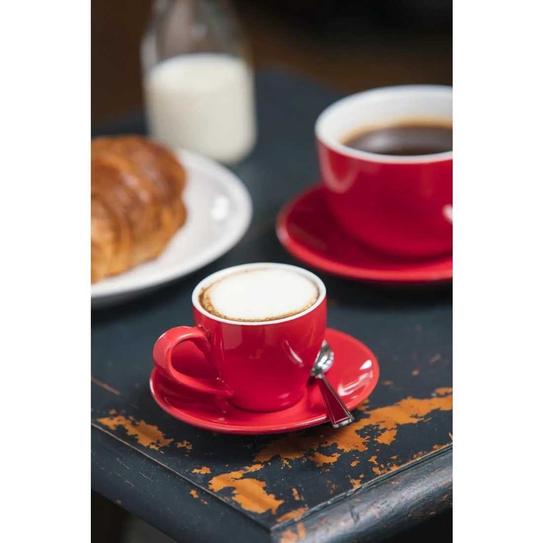 Olympia Cafe Espresso Saucers Red 116.5mm - Image 3