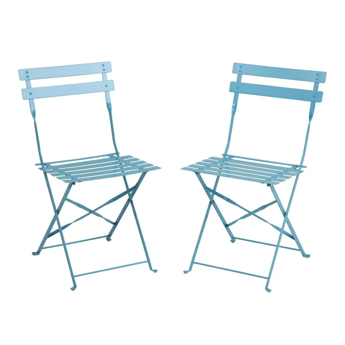 Bolero Perth Blue Pavement Style Steel Folding Chairs (Pack of 2) - Image 3