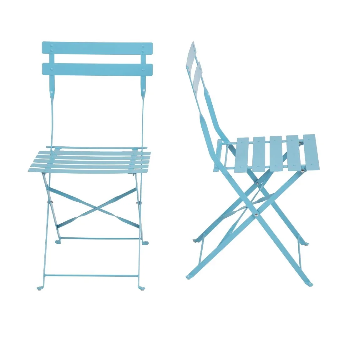 Bolero Perth Blue Pavement Style Steel Folding Chairs (Pack of 2) - Image 4