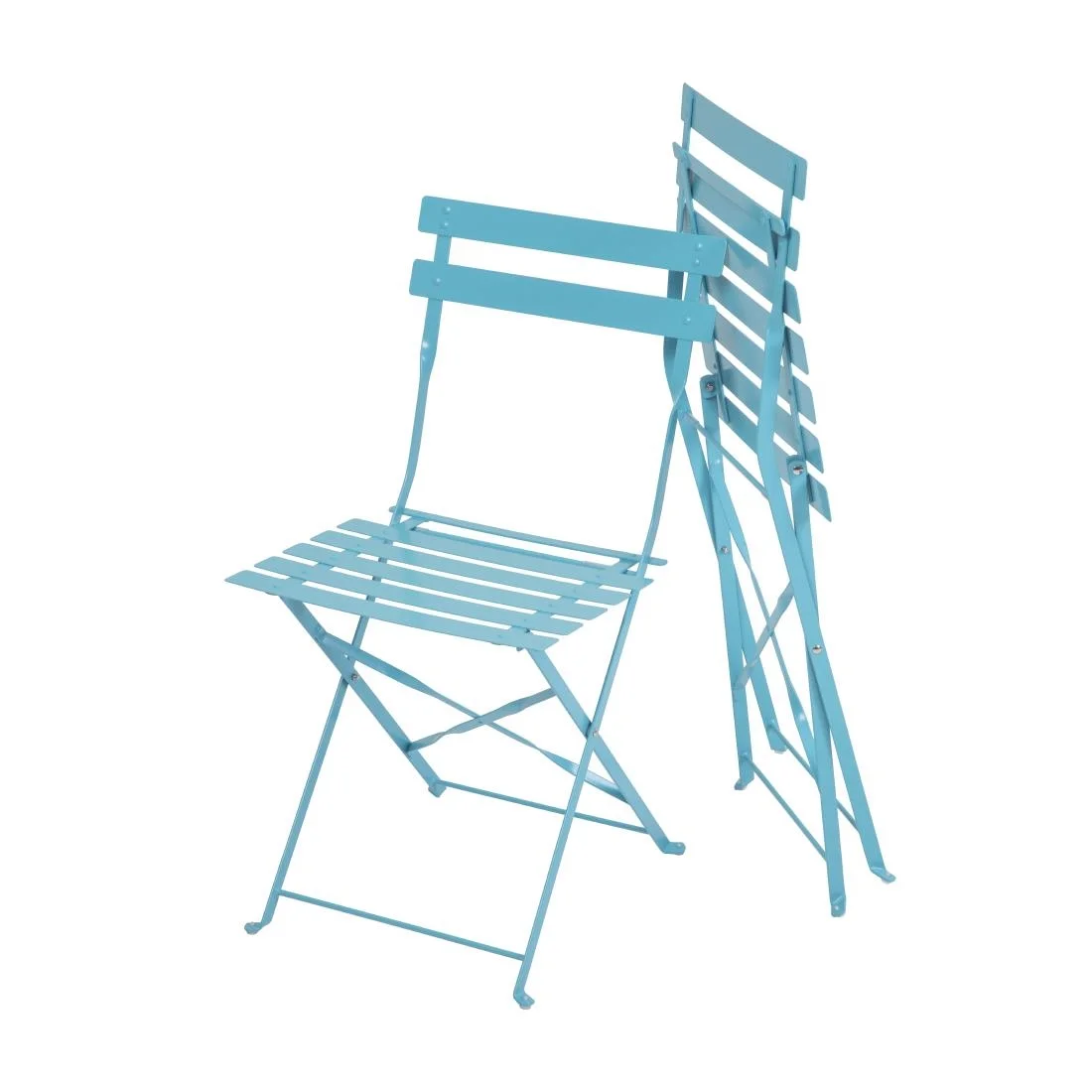 Bolero Perth Blue Pavement Style Steel Folding Chairs (Pack of 2) - Image 5