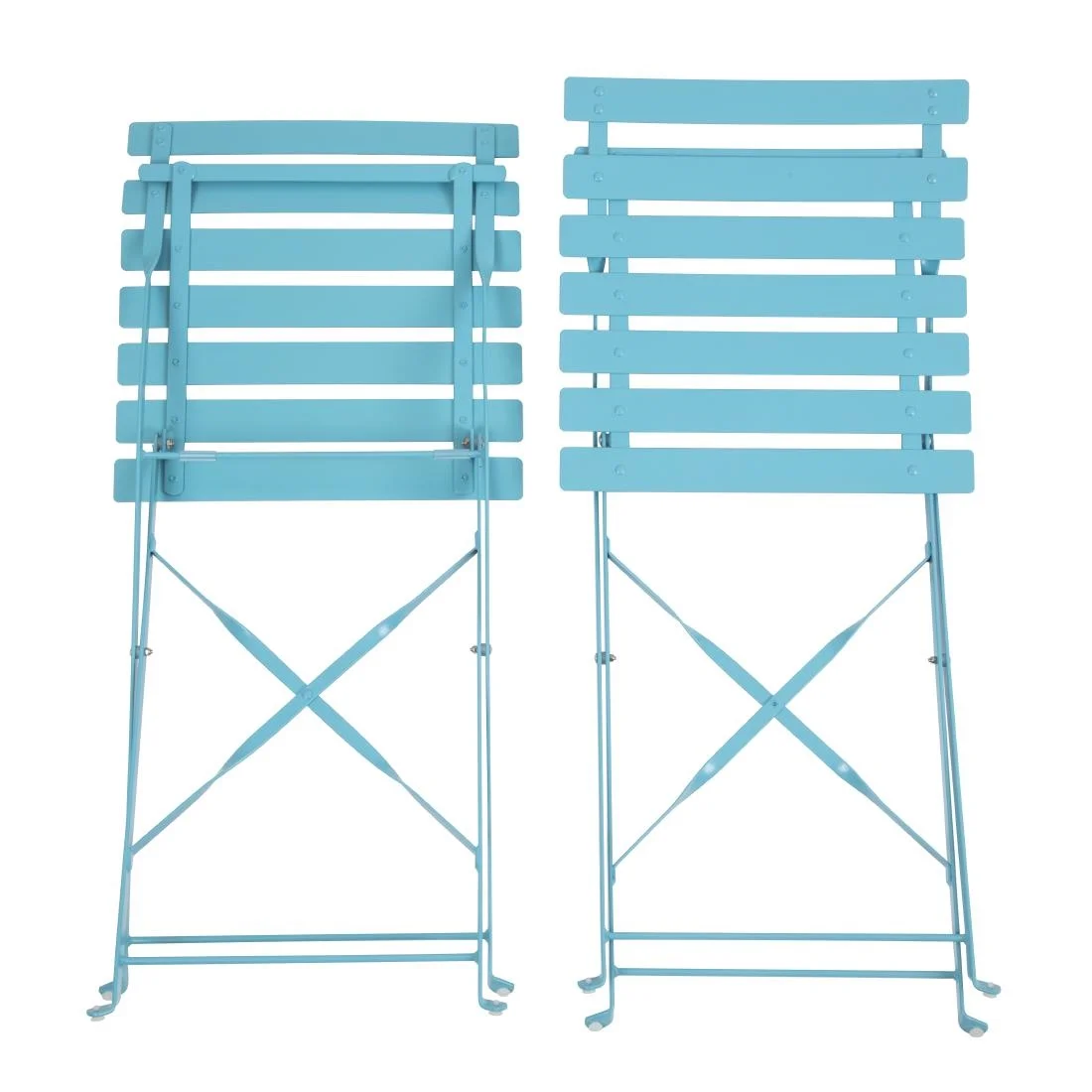 Bolero Perth Blue Pavement Style Steel Folding Chairs (Pack of 2) - Image 6