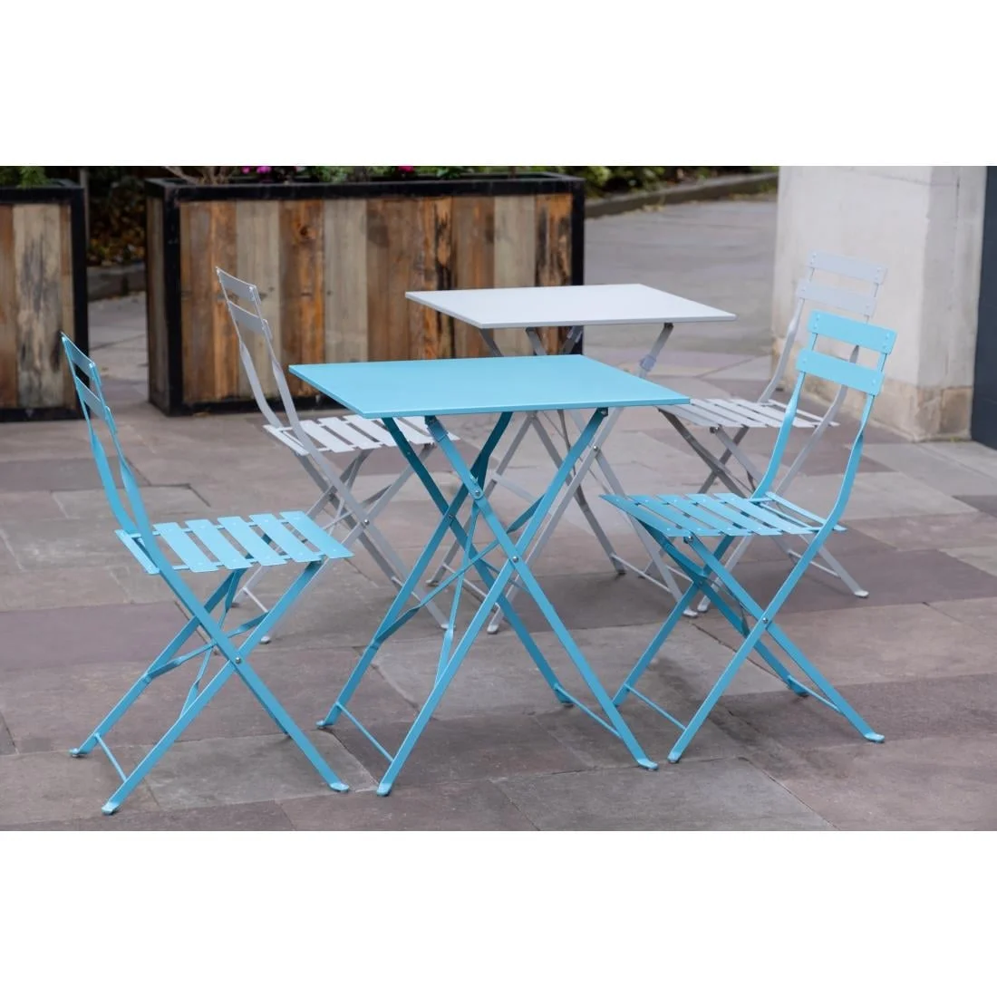 Bolero Grey Square Pavement Style Steel Table - Image 3