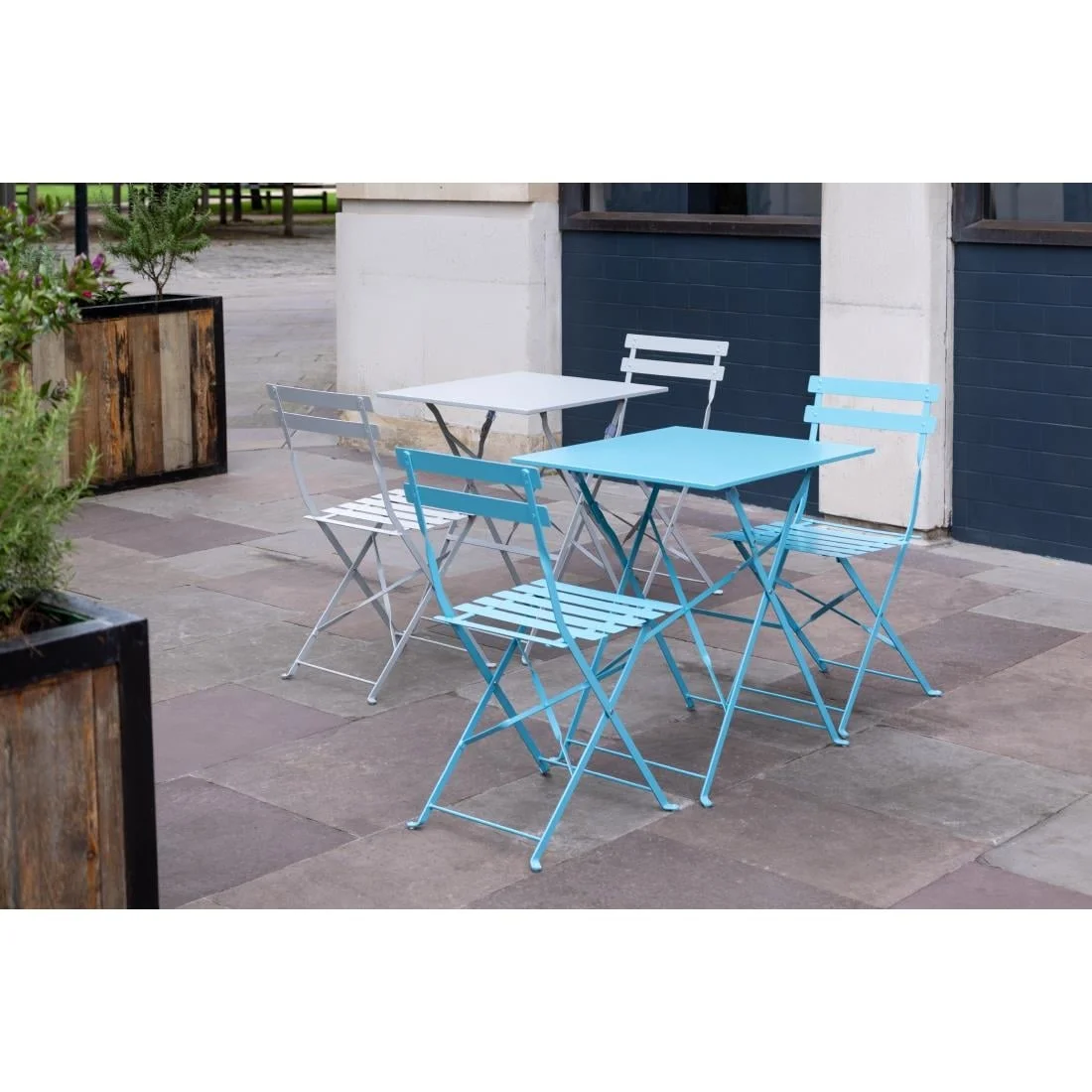 Bolero Grey Square Pavement Style Steel Table - Image 2