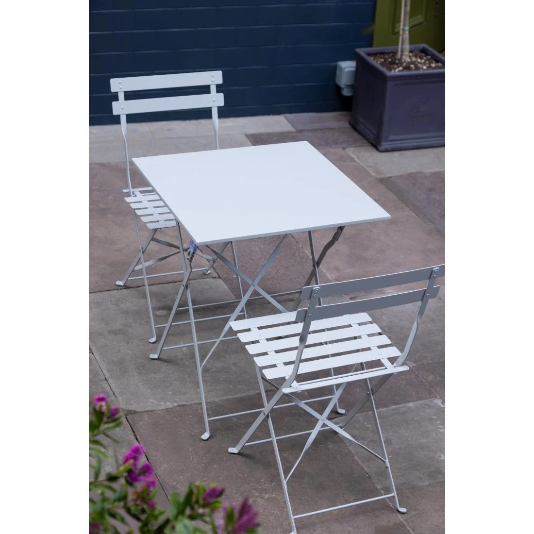Bolero Perth Grey Pavement Style Steel Folding Chairs (Pack of 2) - Image 14