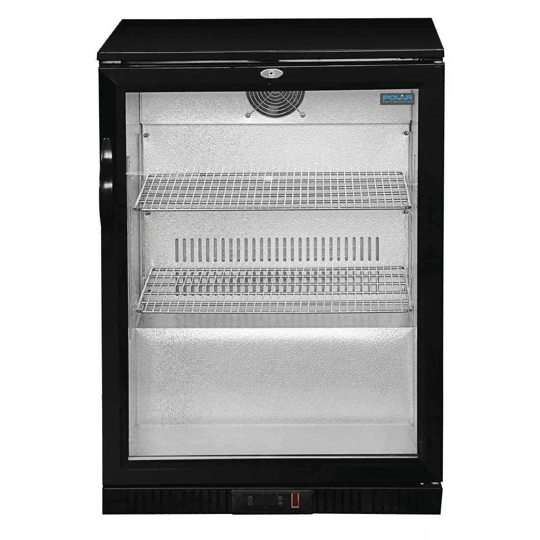 Polar Back Bar Cooler with Hinged Door in Black 198Ltr - Image 2