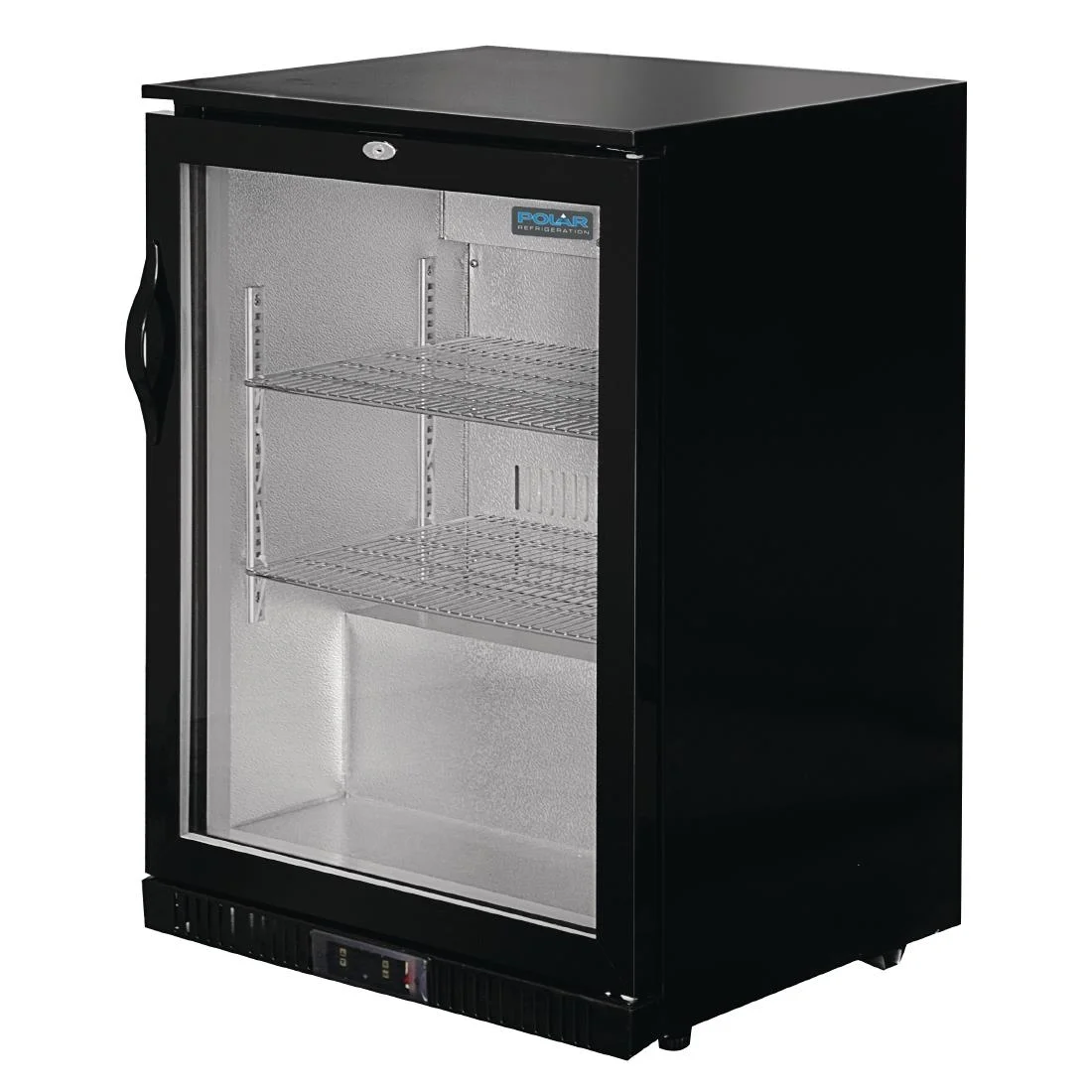 Polar Back Bar Cooler with Hinged Door in Black 198Ltr - Image 3