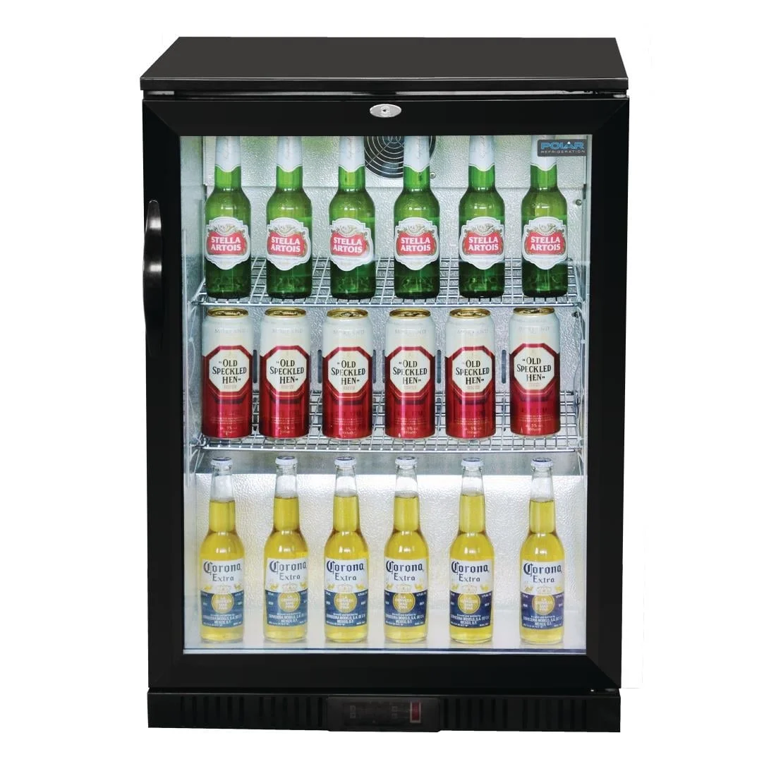 Polar Back Bar Cooler with Hinged Door in Black 138Ltr - Image 4