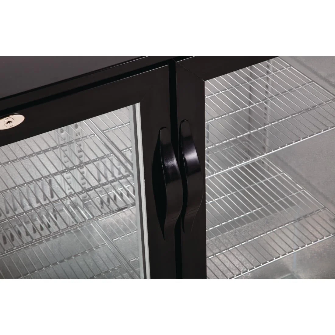 Polar Back Bar Cooler with Hinged Doors in Black 330Ltr - Image 2