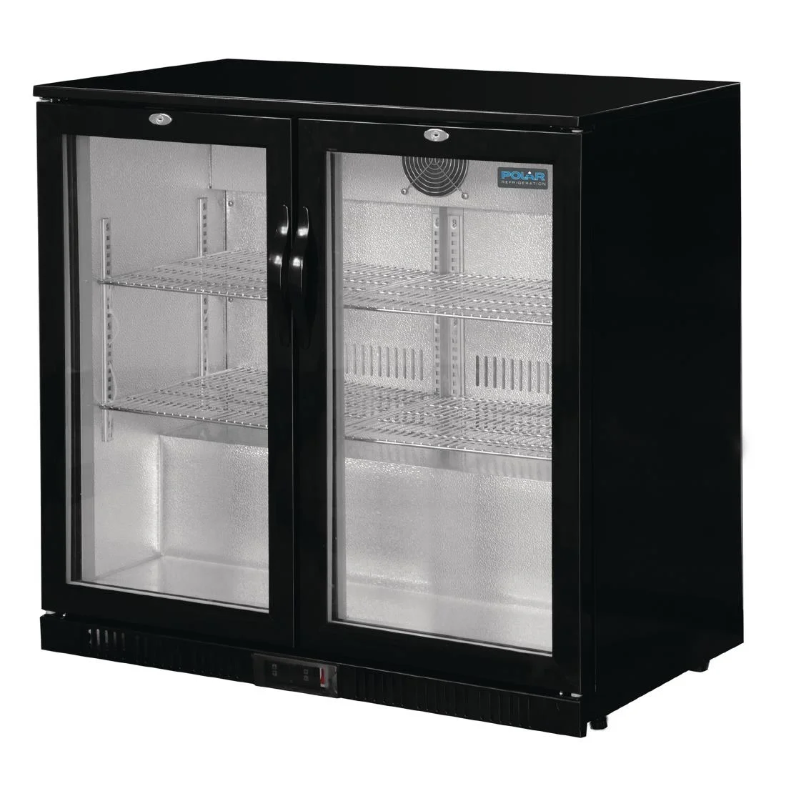 Polar Back Bar Cooler with Hinged Doors in Black 208Ltr - Image 7