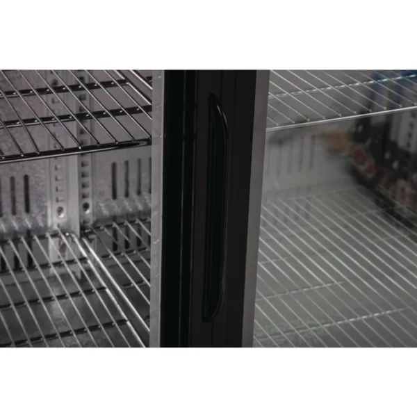 Polar Back Bar Cooler with Sliding Doors in Black 208Ltr