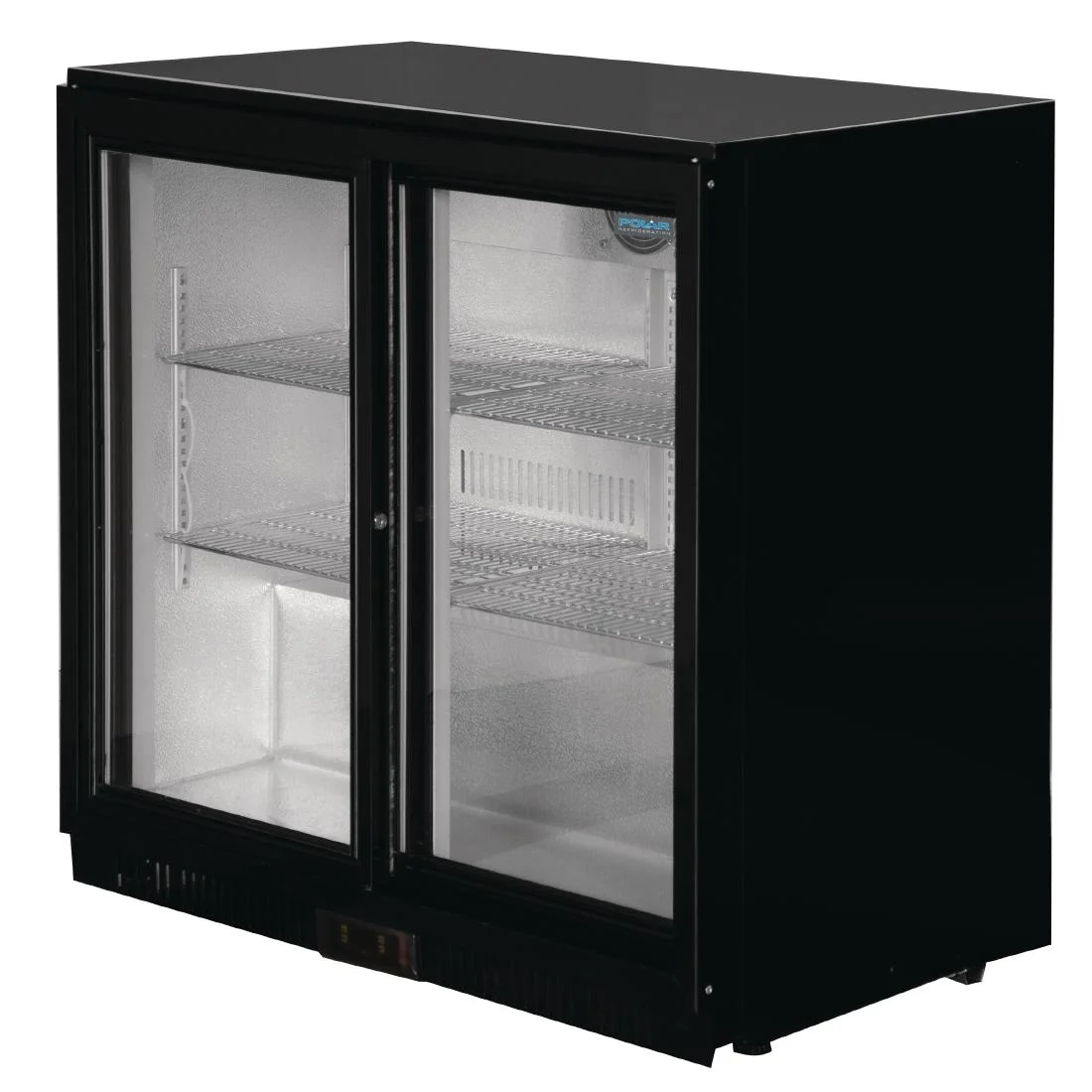 Polar Back Bar Cooler with Sliding Doors in Black 208Ltr - Image 7