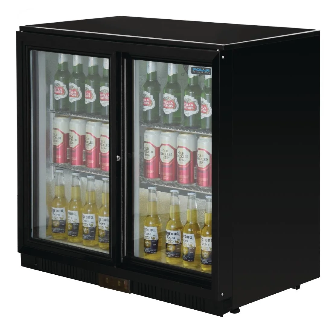 Polar Back Bar Cooler with Sliding Doors in Black 208Ltr - Image 9