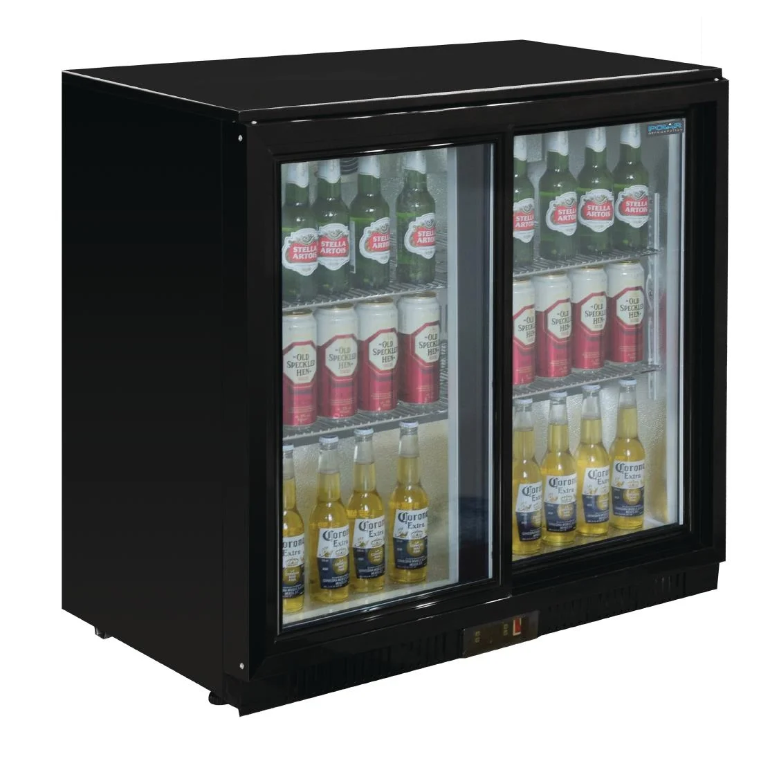 Polar Back Bar Cooler with Sliding Doors in Black 208Ltr - Image 10