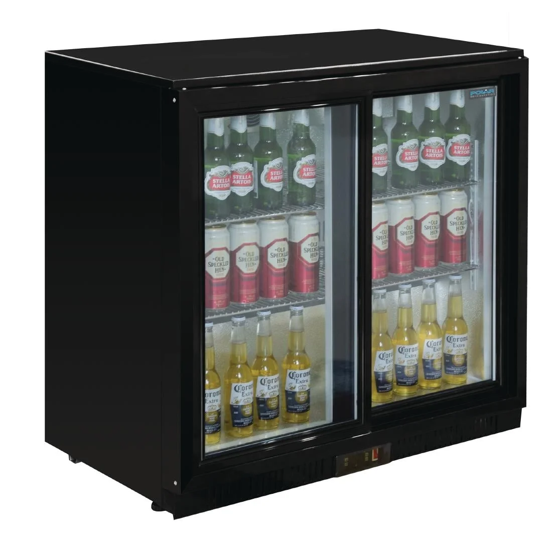 Polar Back Bar Cooler with Sliding Doors in Black 198Ltr - Image 5
