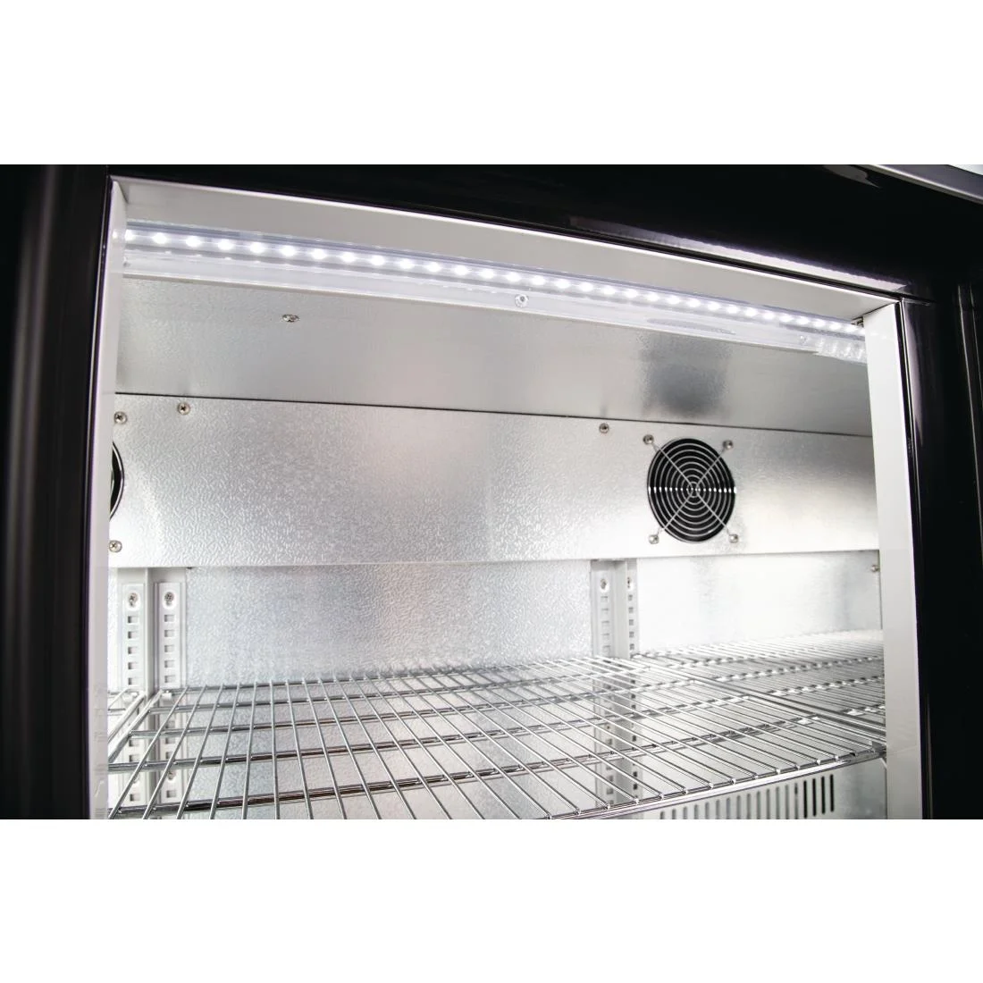 Polar Back Bar Cooler with Hinged Doors in Black 330Ltr - Image 9