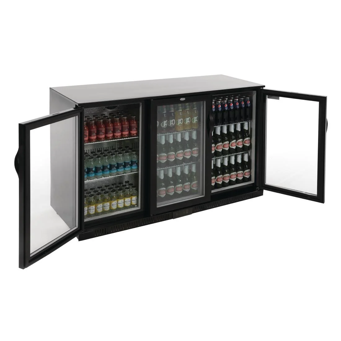 Polar Back Bar Cooler with Hinged Doors in Black 330Ltr - Image 11