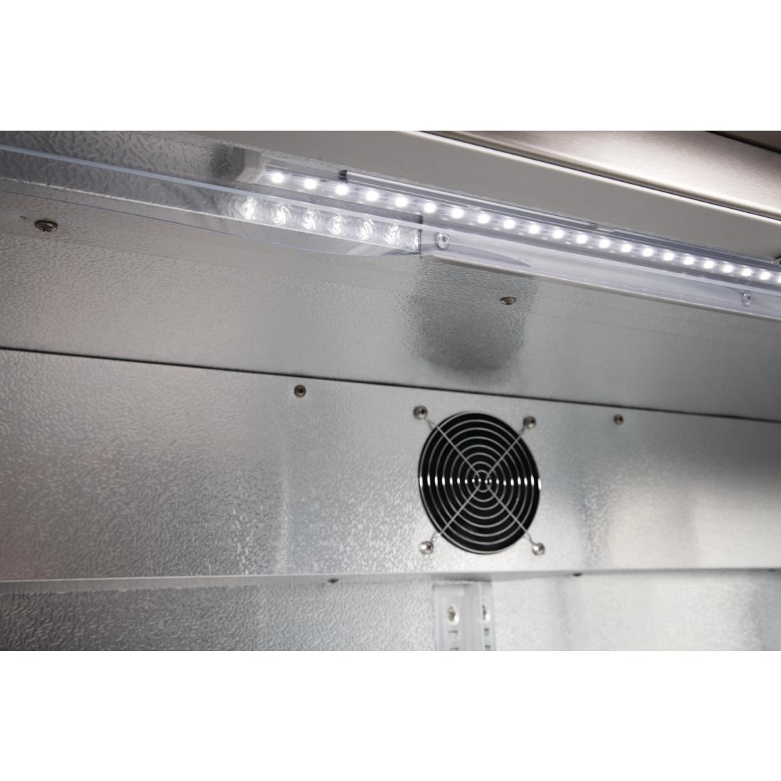 Polar Back Bar Cooler with Hinged Doors in Stainless Steel 208Ltr