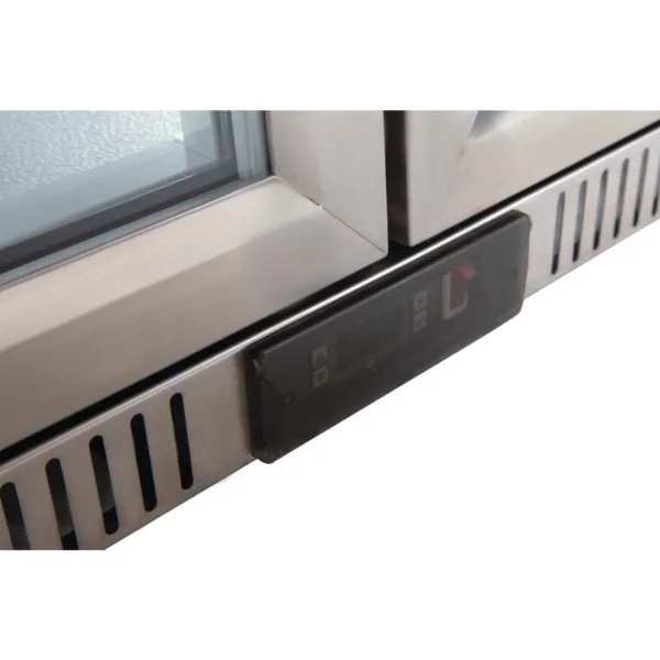 Polar Back Bar Cooler with Hinged Doors in Stainless Steel 208Ltr