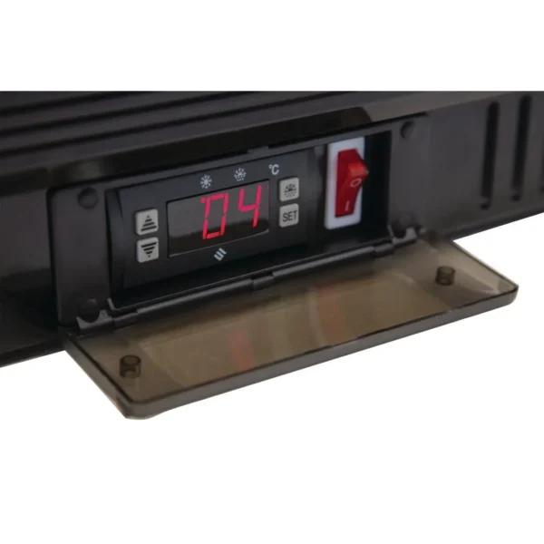 Polar Back Bar Cooler with Sliding Doors in Black 208Ltr