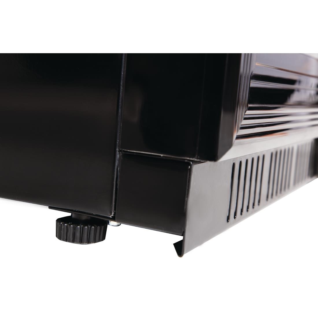 Polar Back Bar Cooler with Hinged Door in Black 198Ltr