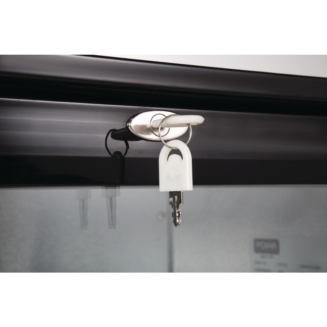 Polar Back Bar Cooler with Hinged Door in Black 198Ltr