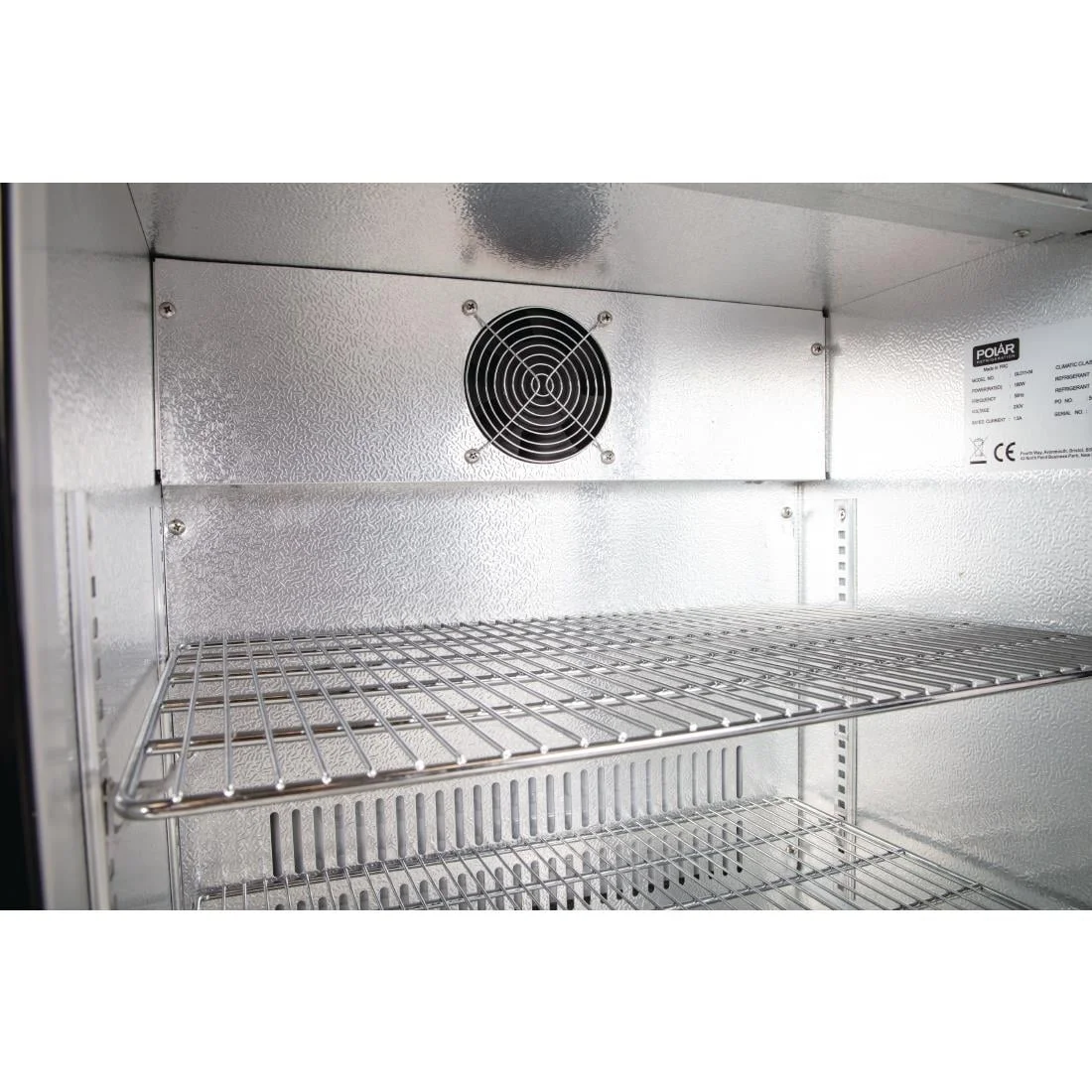 Polar Back Bar Cooler with Hinged Door in Black 138Ltr - Image 10