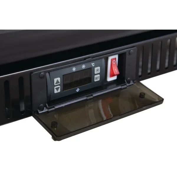 Polar Back Bar Cooler with Hinged Door in Black 138Ltr