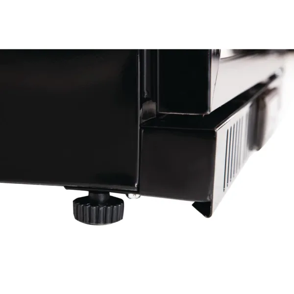 Polar Back Bar Cooler with Hinged Door in Black 138Ltr