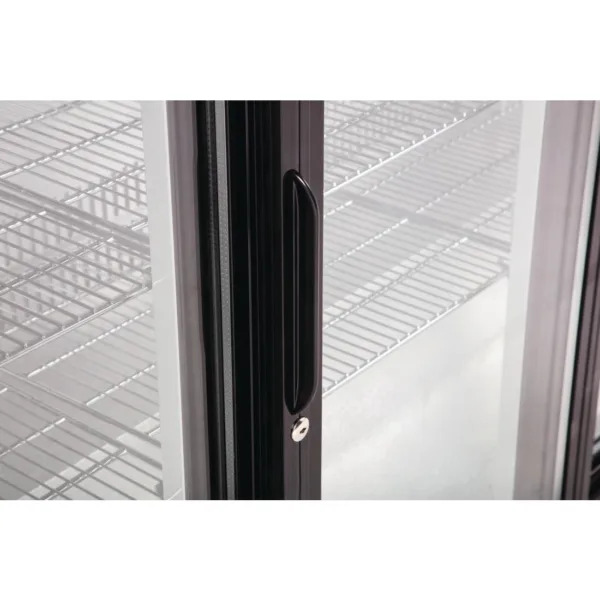 Polar Back Bar Cooler with Sliding Doors in Black 208Ltr