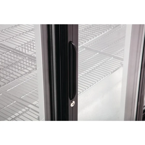 Polar Back Bar Cooler with Sliding Doors in Black 198Ltr