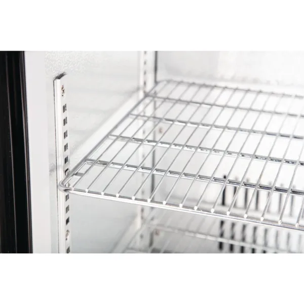 Polar Back Bar Cooler with Hinged Doors in Black 208Ltr