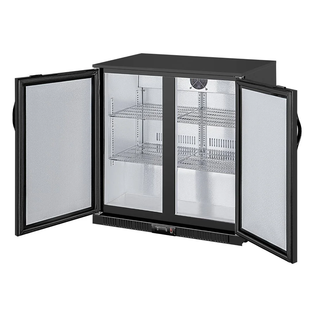 Polar Back Bar Cooler with Hinged Solid Door in Black 208Ltr - Image 4