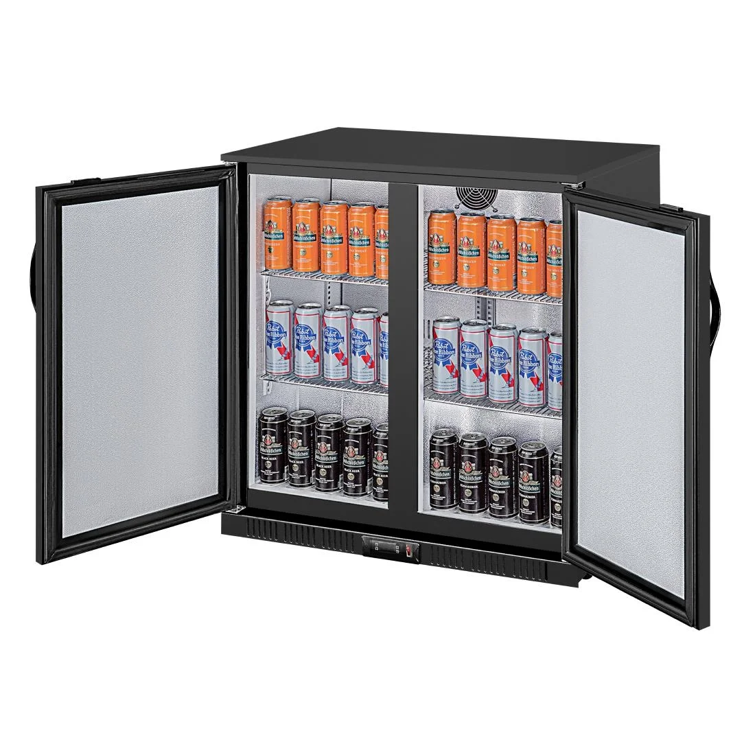 Polar Back Bar Cooler with Hinged Solid Door in Black 208Ltr - Image 6