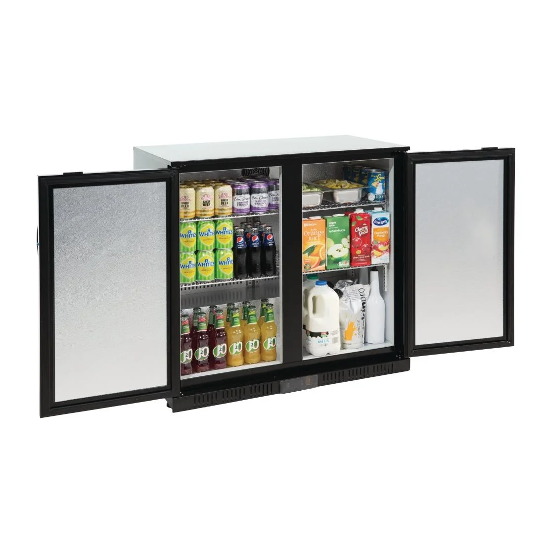 Polar Back Bar Cooler with Hinged Solid Door in Black 208Ltr - Image 8