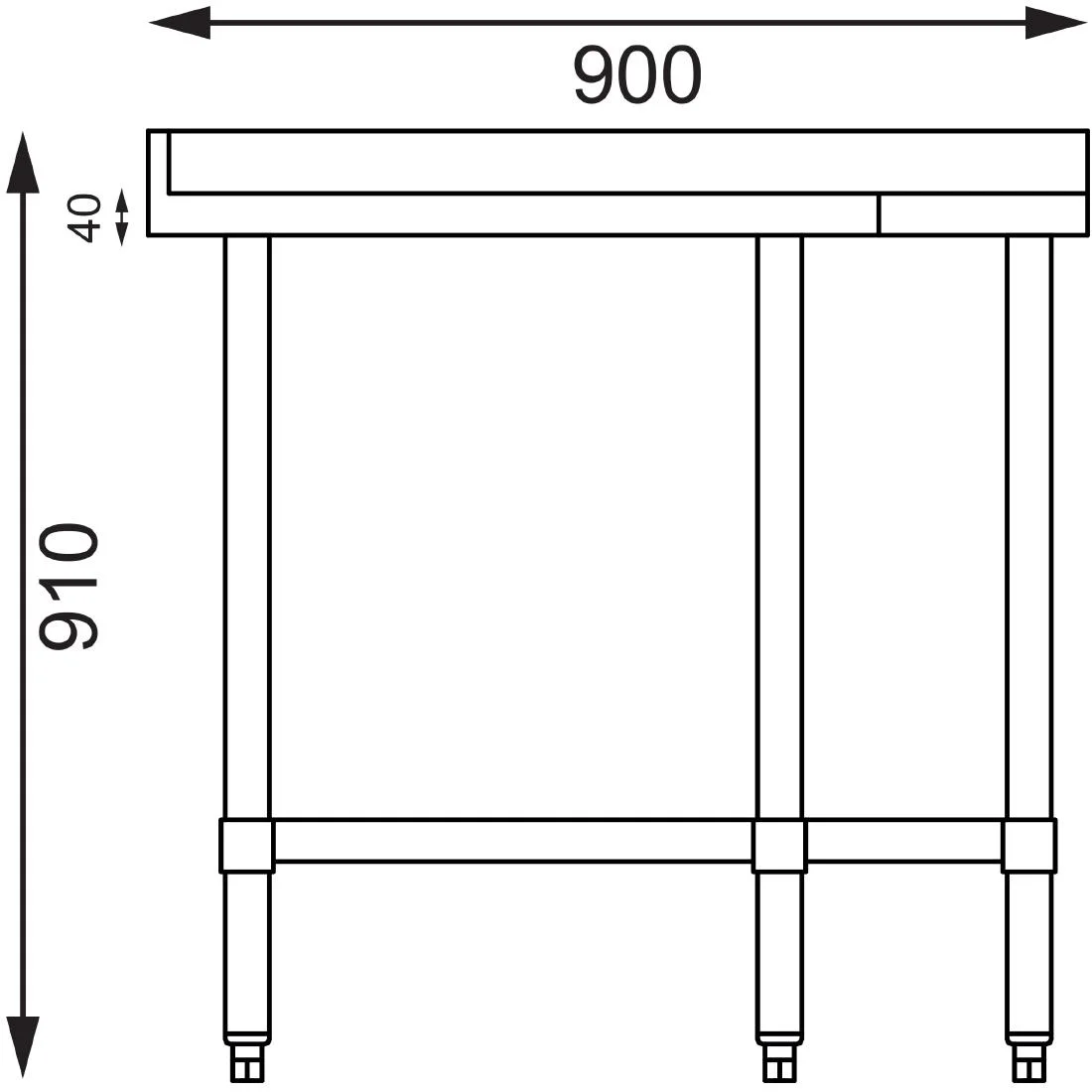 Vogue Stainless Steel Corner Table 700mm - Image 2