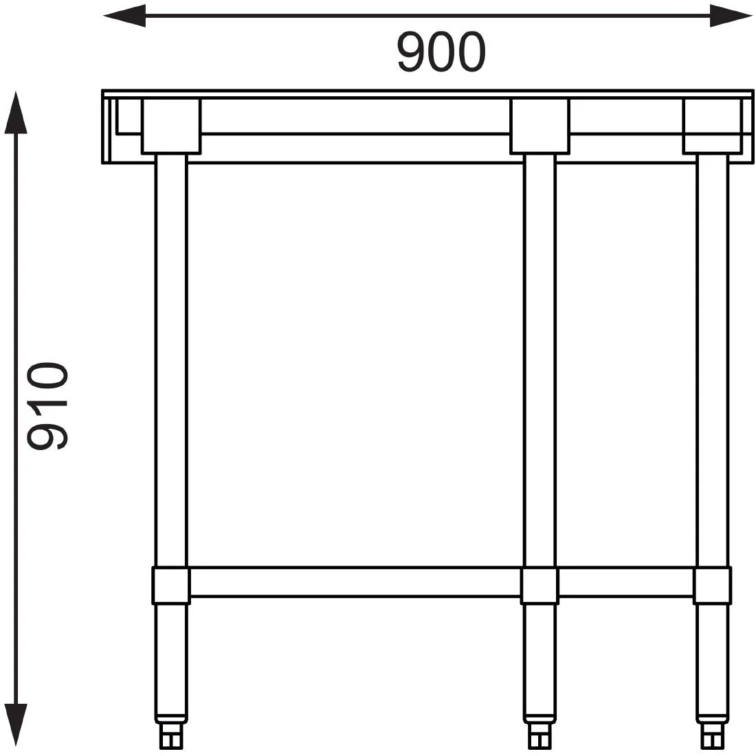 Vogue Stainless Steel Corner Table 700mm - Image 3