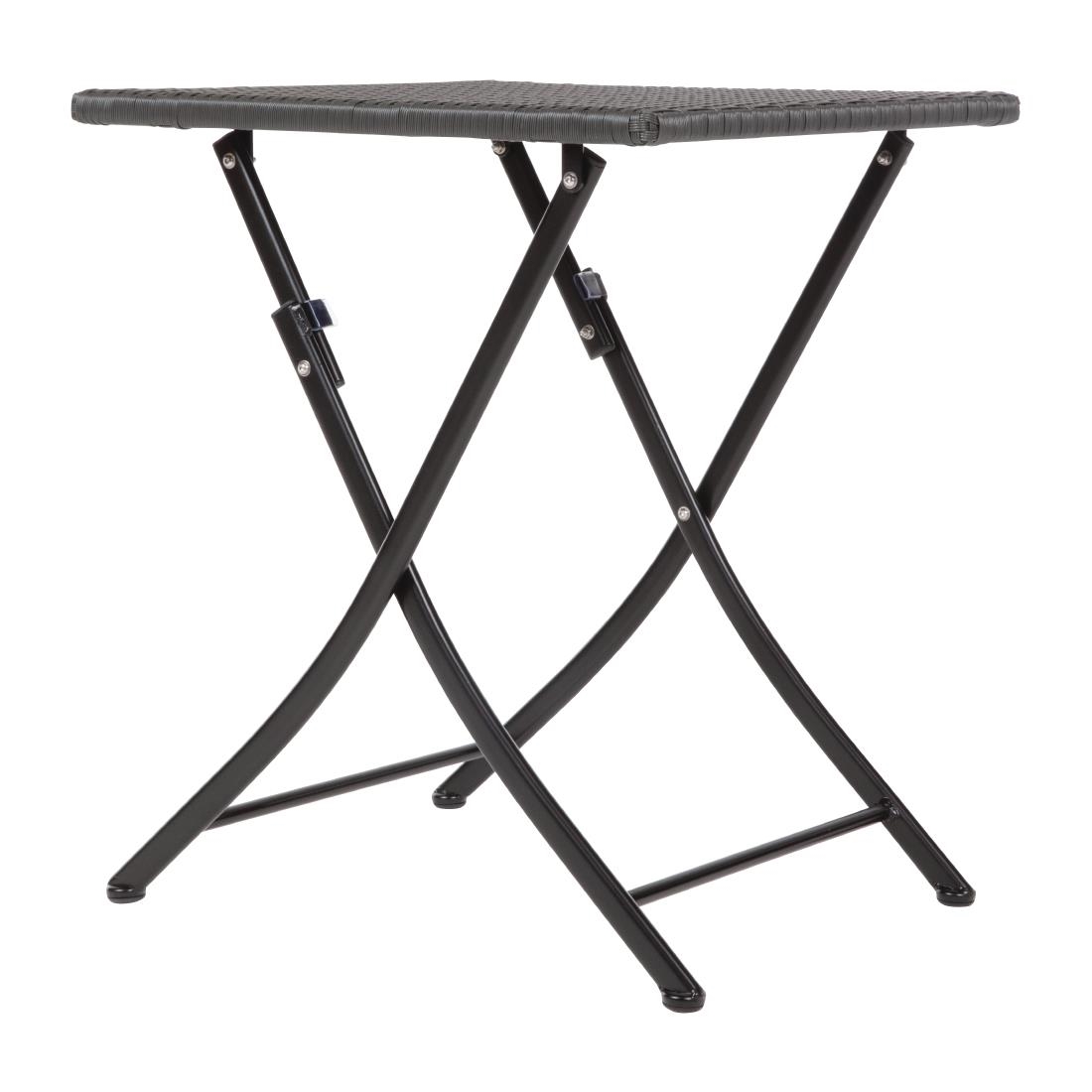 Bolero PE Wicker Folding Square Table 600mm