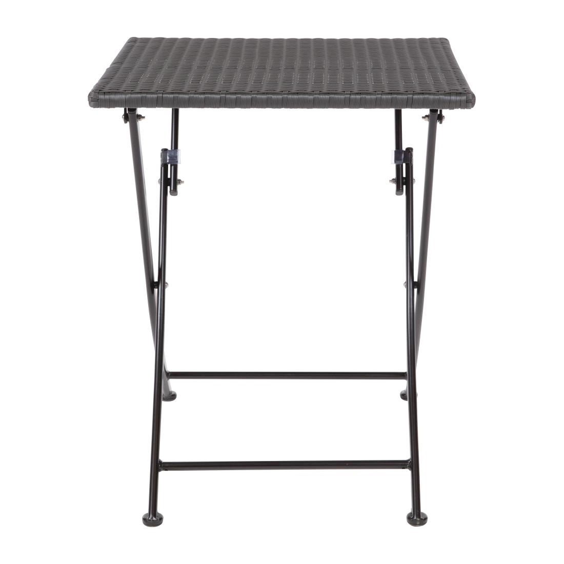Bolero PE Wicker Folding Square Table 600mm