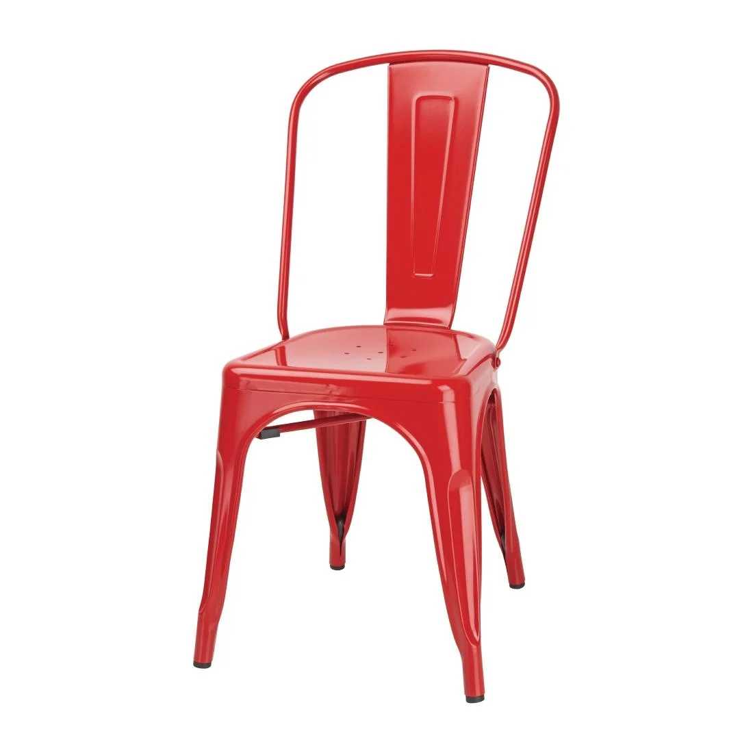 Bolero Bistro Steel Side Chair Red (Pack of 4) - Image 4
