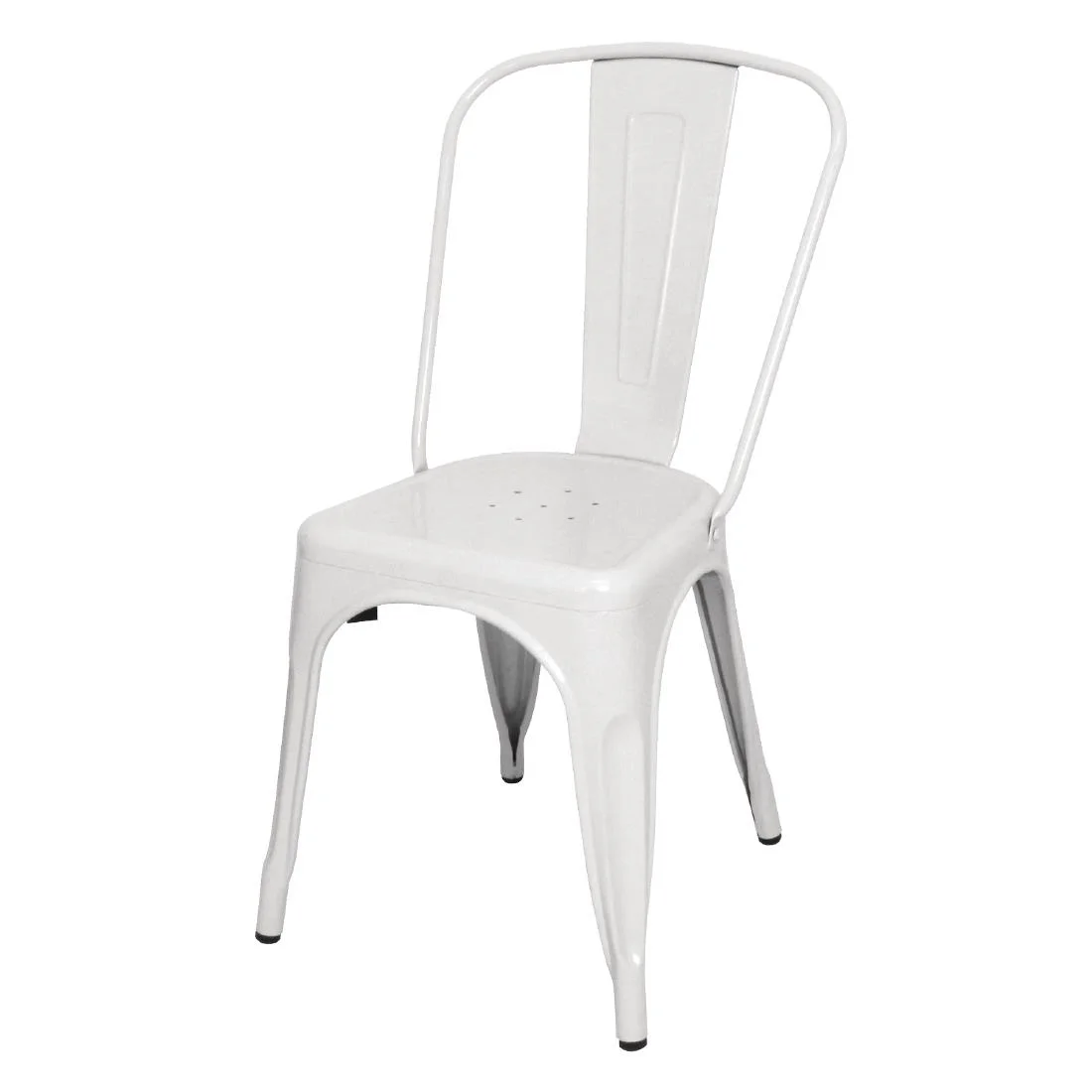 Bolero Bistro Steel Side Chair White (Pack of 4) - Image 3