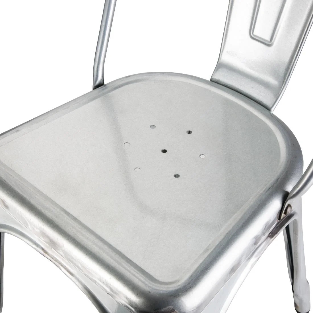 Bolero Bistro Galvanised Steel Side Chairs (Pack of 4) - Image 7