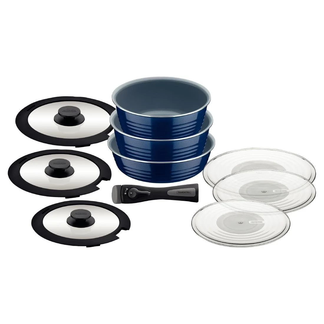 Tramontina Ítria 10-Piece Nesting Cookware Set Navy - Image 11
