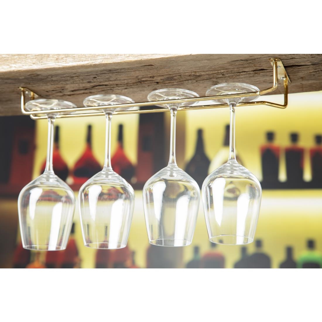 Beaumont Brass Wine Glass Rack 406mm