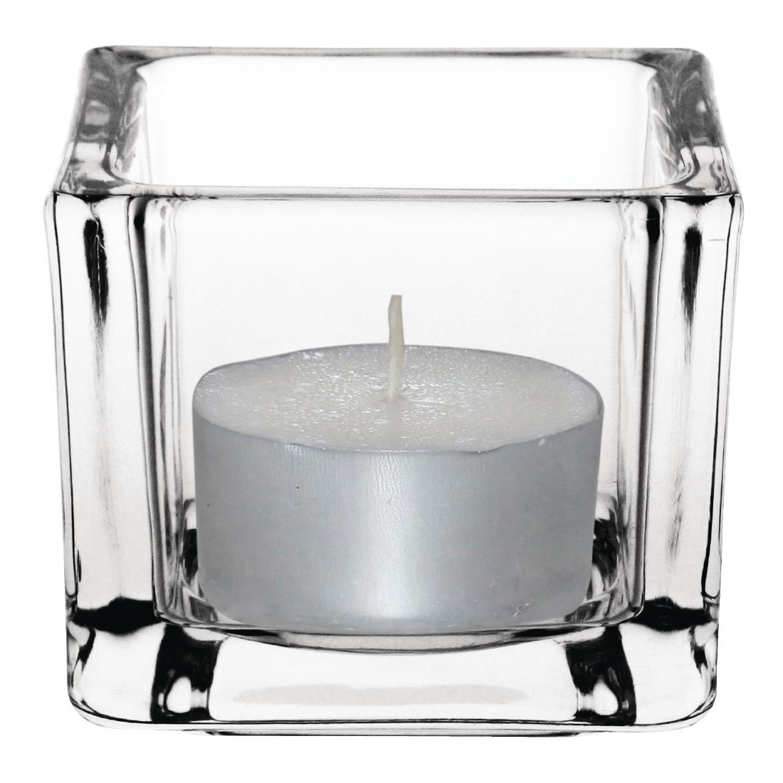 Olympia Glass Tealight Holder Square Clear