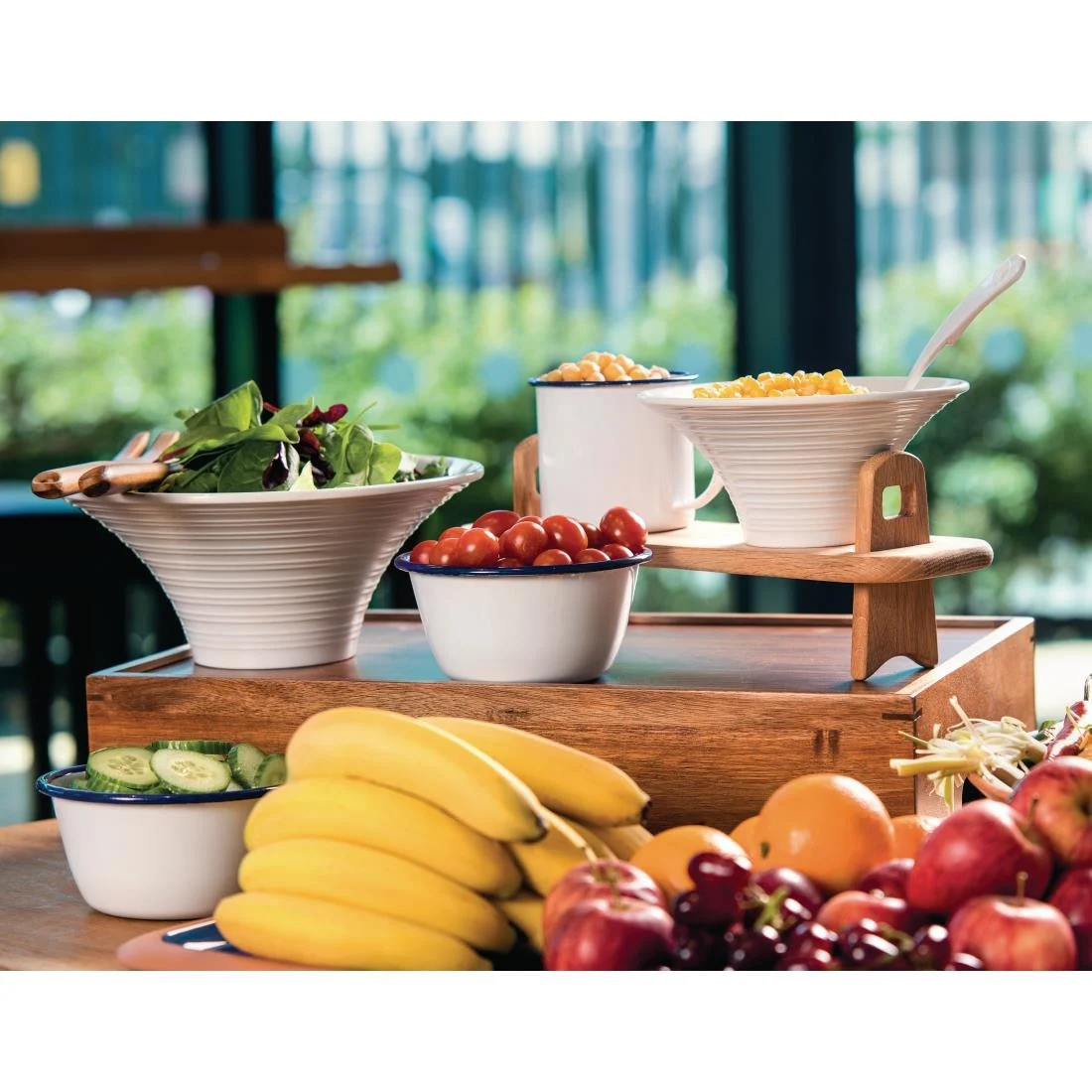 Olympia Enamel Pudding Bowls 155mm