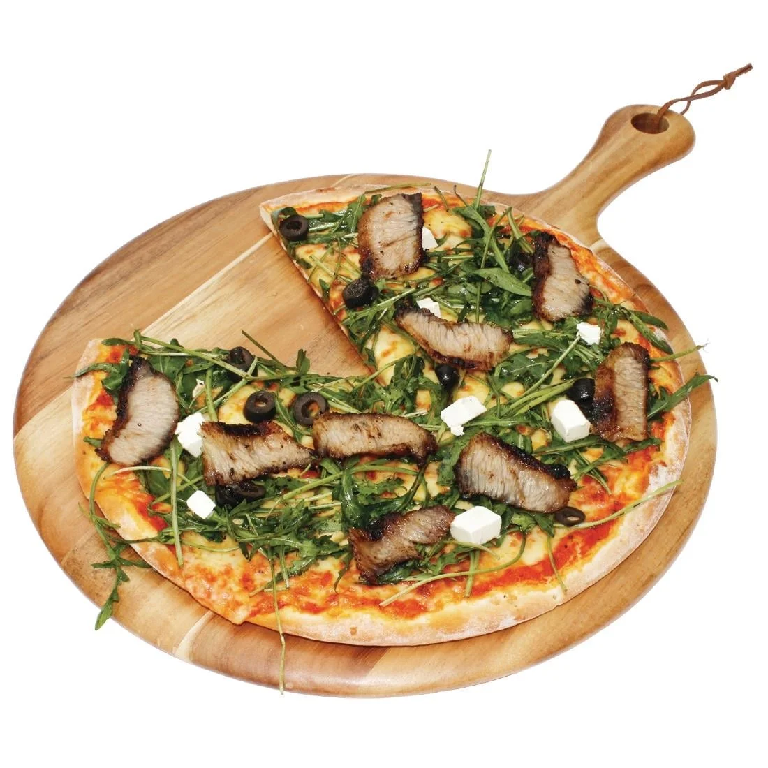 Olympia Acacia Handled Wooden Board Round 330mm - Image 2