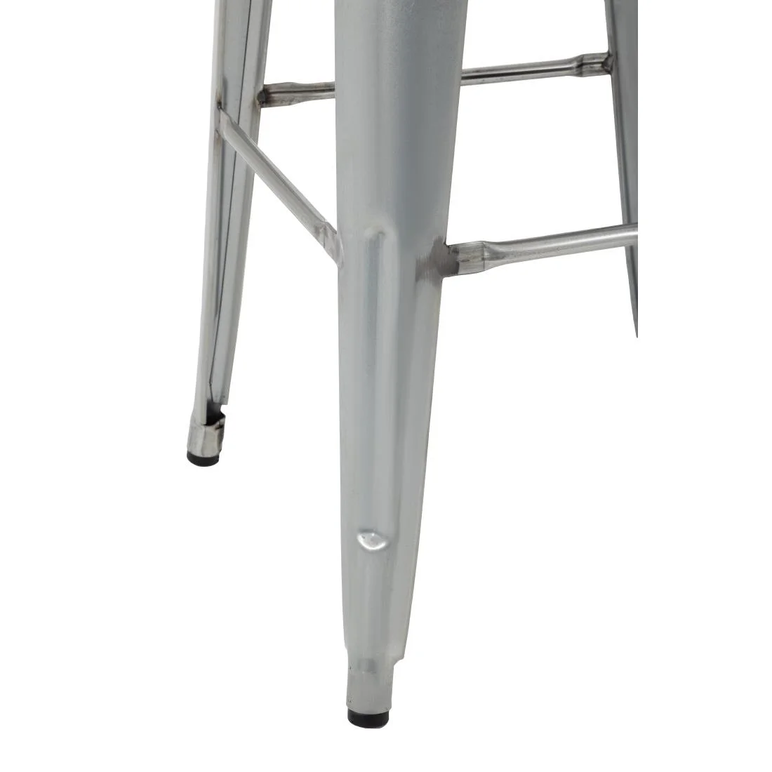 Bolero Bistro High Stools with Wooden Seat Pad Galvanised Steel (Pack of 4) - Image 7