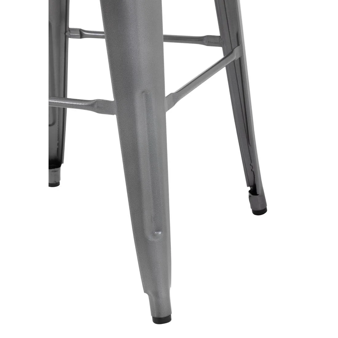 Bolero Bistro High Stools with Wooden Seat Pad Gun Metal (Pack of 4) - Image 6