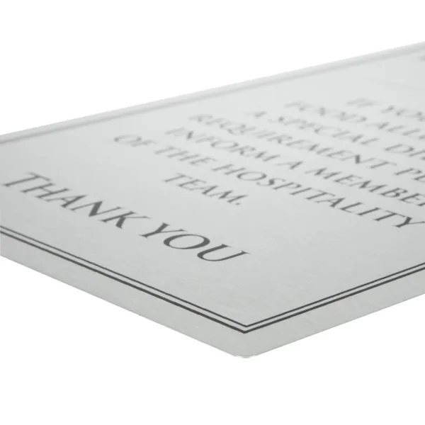 Brushed Steel Food allergy sign A4