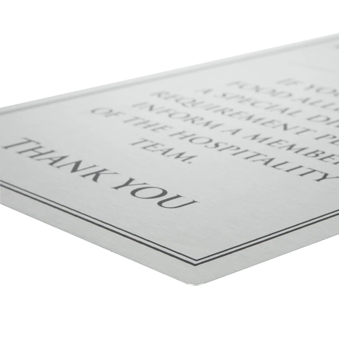 Brushed Steel Food allergy sign A4 - Image 2
